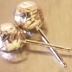 SOLD 10 k gold textured ball studs